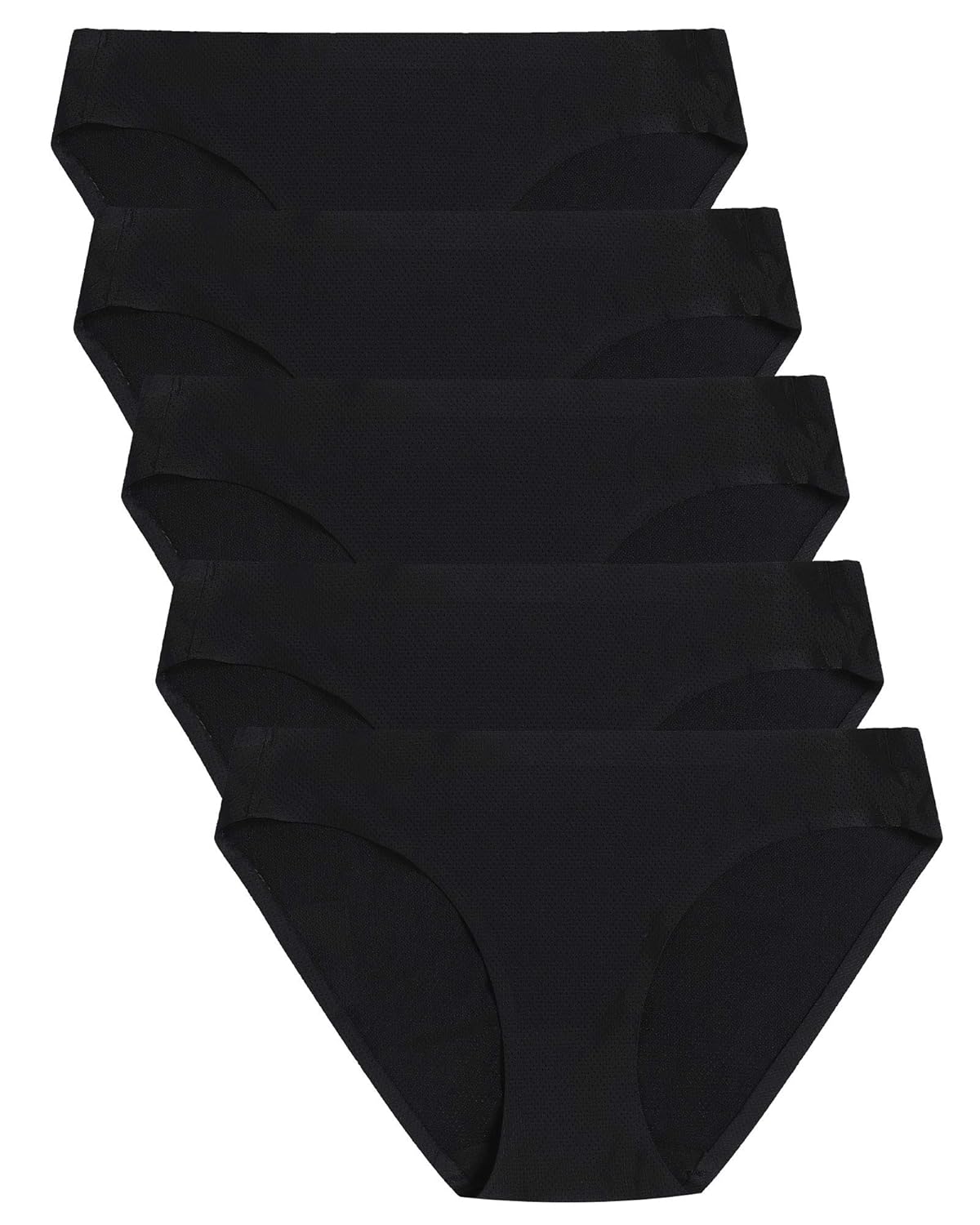 voenxe 5-Pack Women Bikini Underwear and 5-Pack Seamless Lace Thongs,Seamless Breathable Ladies Panties,No Show Comfortable Briefs Undies for Women