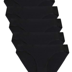 voenxe 5-Pack Women Bikini Underwear and 5-Pack Women Seamless Hipster Underwear No Show Briefs,Comfortable Undies for Women