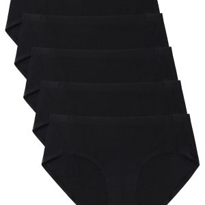 voenxe 5-Pack Women Bikini Underwear and 5-Pack Women Seamless Hipster Underwear No Show Briefs,Comfortable Undies for Women