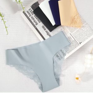 voenxe Lace Underwear for Women,Stretch Soft Bikini Panties,Sheer Lacy Ladies Briefs,Comfortable Hipster Panty Undies,5 Pack