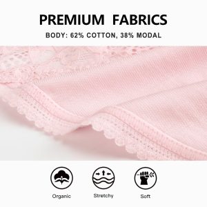 voenxe Seamless Thong for Women,No Show Lace Underwear,Ladies Breathable Comfort Panties Soft Laser Cut Undies,Tanga,5-Pack