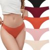 voenxe Seamless Thongs for Women,No Show Ladies Underwear,Invisible Comfortable Panties,Low Rise Gym Workout Undies,5 Pack