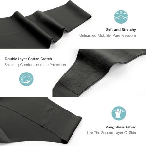 voenxe Seamless Thongs for Women,No Show Ladies Underwear,Invisible Comfortable Panties,Low Rise Gym Workout Undies,5 Pack