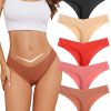 voenxe Seamless Thongs for Women,No Show Ladies Underwear,Invisible Comfortable Panties,Low Rise Gym Workout Undies,5 Pack