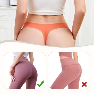 voenxe Seamless Thongs for Women,No Show Ladies Underwear,Invisible Comfortable Panties,Low Rise Gym Workout Undies,5 Pack