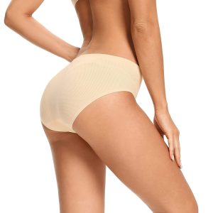 voenxe Seamless Underwear for Women,Hipster No Show Ladies Panties Line,Breathable Stretch Bikini,Invisible Workout Briefs,Comfortable Soft Undies,Gym Underpants,5 Pack