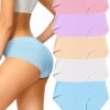 voenxe Seamless Underwear for Women,Hipster No Show Ladies Panties Line,Breathable Stretch Bikini,Invisible Workout Briefs,Comfortable Soft Undies,Gym Underpants,5 Pack