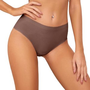 voenxe Seamless Women Underwear Thongs 5 Pack and 5 Pack High Waisted Cut No Show Ladies Thongs