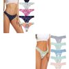 voenxe Seamless Women Underwear Thongs 5 Pack and 5 Pack Seamless Lace Thongs for Women