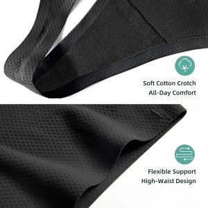 voenxe Seamless Women Underwear Thongs,High Waisted No Show Ladies Panties,Breathable Comfortable Hi Rise Cut Undies,5-Pack