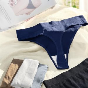 voenxe Seamless Womens Thong Underwear,High Waisted Tanga Woman No Show Panties,Breathable Workout Comfortable Undies,5 Pack