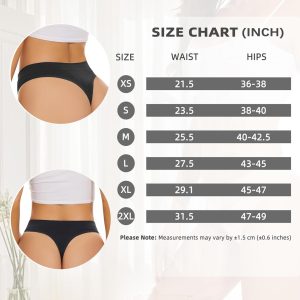 voenxe Seamless Womens Thong Underwear,High Waisted Tanga Woman No Show Panties,Breathable Workout Comfortable Undies,5 Pack