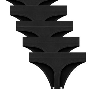 voenxe Seamless Womens Thong Underwear,High Waisted Tanga Woman No Show Panties,Breathable Workout Comfortable Undies,5 Pack