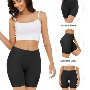 voenxe Women Cotton Boy Shorts Underwear,Lady Boxer Brief,High Waist Anti Chafe Short for Under Dress,Soft Biker Panty 4Pack