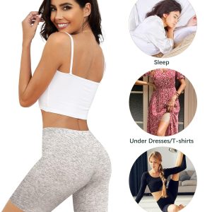 voenxe Women Cotton Boy Shorts Underwear,Lady Boxer Brief,High Waist Anti Chafe Short for Under Dress,Soft Biker Panty 4Pack