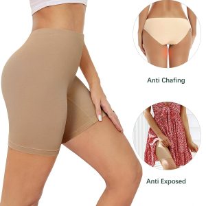 voenxe Women Cotton Boy Shorts Underwear,Lady Boxer Brief,High Waist Anti Chafe Short for Under Dress,Soft Biker Panty 4Pack