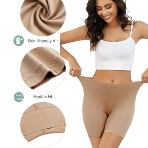 voenxe Women Cotton Boy Shorts Underwear,Lady Boxer Brief,High Waist Anti Chafe Short for Under Dress,Soft Biker Panty 4Pack