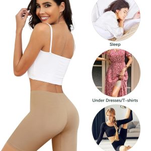 voenxe Women Cotton Boy Shorts Underwear,Lady Boxer Brief,High Waist Anti Chafe Short for Under Dress,Soft Biker Panty 4Pack