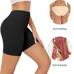 voenxe Women Cotton Boy Shorts Underwear,Lady Boxer Brief,High Waist Anti Chafe Short for Under Dress,Soft Biker Panty 4Pack