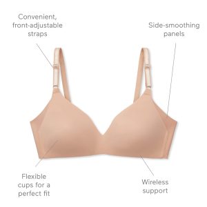 Warner's Women's No Side Effects Underarm-Smoothing Comfort Wireless Lightly Lined T-Shirt Bra 1056