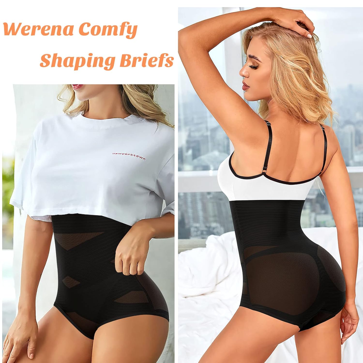 Werena Tummy Control Shapewear Underwear for Women High Waisted Body Shaper Panties Shaping Briefs