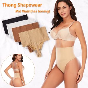 Werena Tummy Control Thong Shapewear for Women Seamless Shaping Thong Panties Body Shaper Underwear