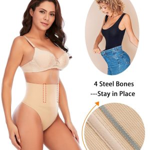 Werena Tummy Control Thong Shapewear for Women Seamless Shaping Thong Panties Body Shaper Underwear