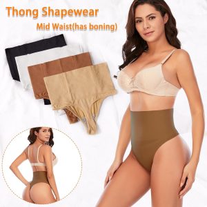 Werena Tummy Control Thong Shapewear for Women Seamless Shaping Thong Panties Body Shaper Underwear