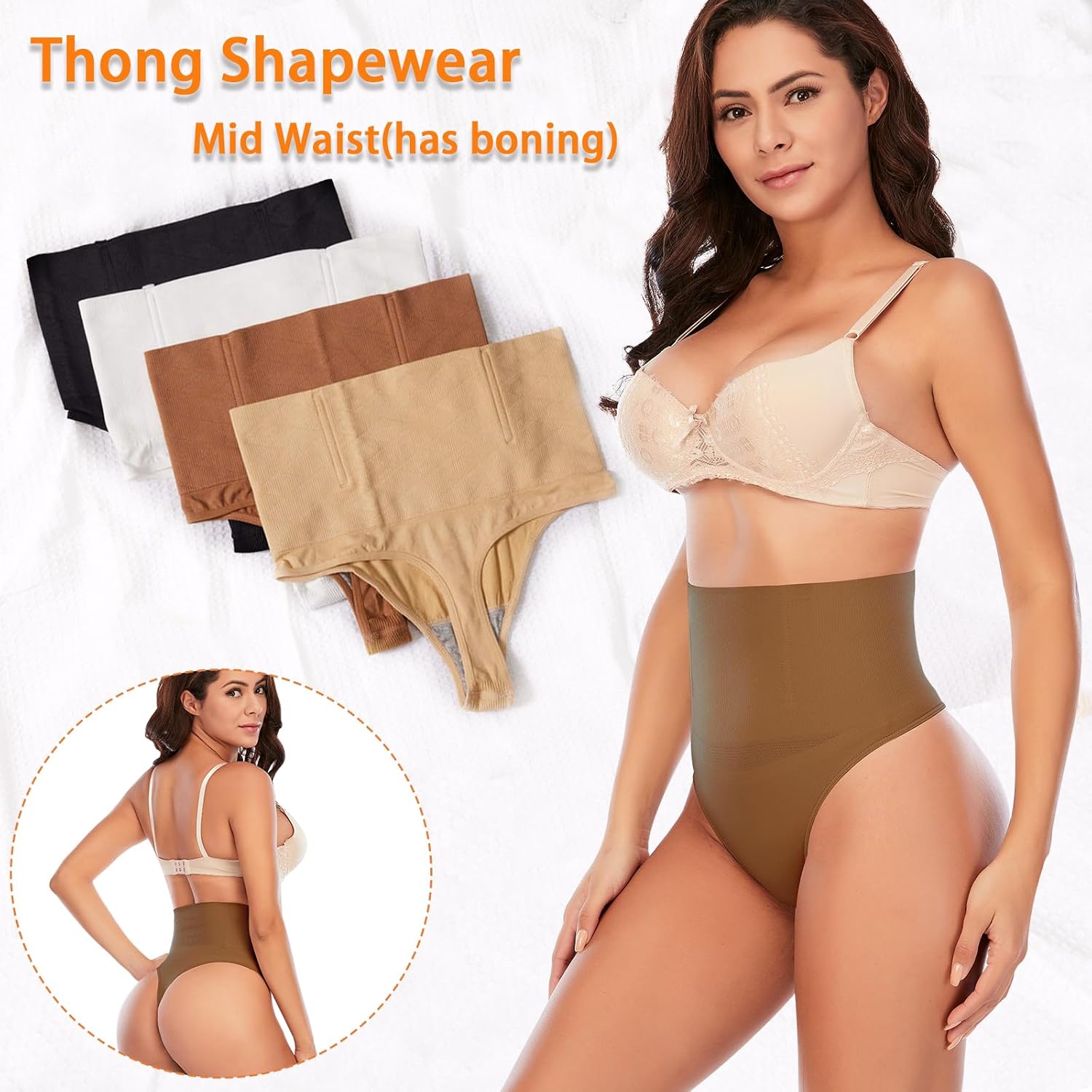 Werena Tummy Control Thong Shapewear for Women Seamless Shaping Thong Panties Body Shaper Underwear