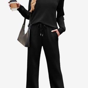 WIHOLL Lounge Sets for Women 2 Piece Travel Vacation Outfits Fall Sweatsuit Tracksuit