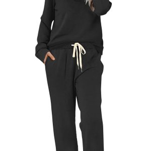 WIHOLL Lounge Sets for Women Two Piece Outfits Button Down Sweatsuit Sweatpant with Pockets Fall Fashion 2025