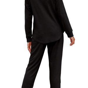 WIHOLL Two Piece Outfits for Women Lounge Sets Button Down Sweatshirt Sweatpants Sweatsuits Set with Pockets