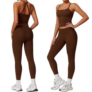 Women 2 Piece Workout Sets (2025 NEW) Yoga Outfit Open Back Tank Top High Waisted Leggings Gym Sets Tracksuits