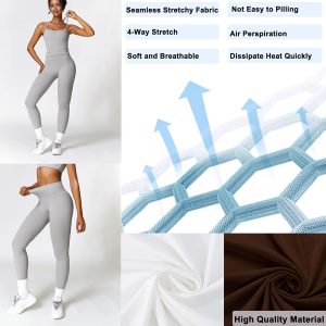 Women 2 Piece Workout Sets (2025 NEW) Yoga Outfit Open Back Tank Top High Waisted Leggings Gym Sets Tracksuits