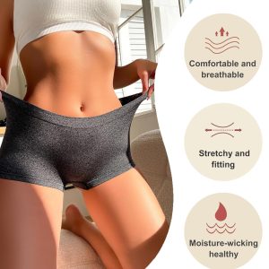 Womens Boyshorts Underwear Seamless Boxer Briefs Full Coverage Soft Stretch Boxer Shorts For Women 4 Pack