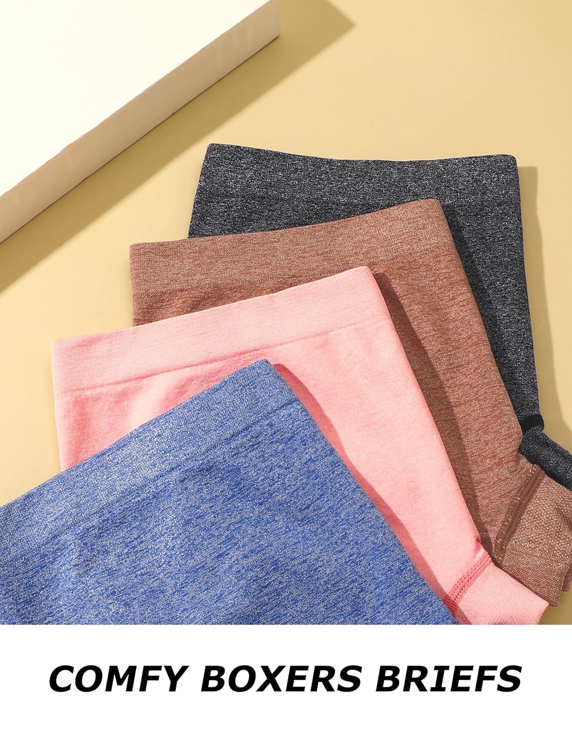 Womens Boyshorts Underwear Seamless Boxer Briefs Full Coverage Soft Stretch Boxer Shorts For Women 4 Pack