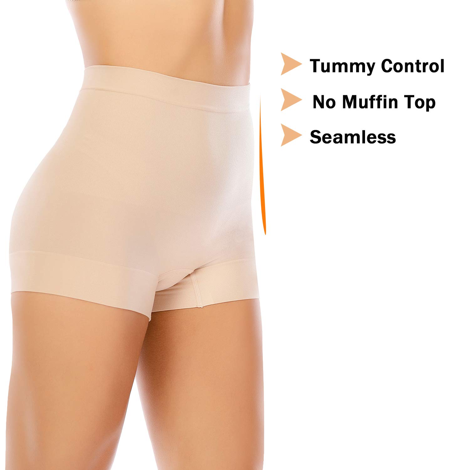 Womens Slip Shorts for Under Dress Seamless Shapewear Boyshorts Tummy Control Panties Shaping Shorts