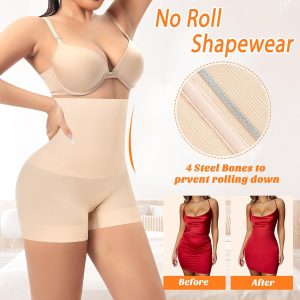 Womens Slip Shorts for Under Dress Seamless Shapewear Boyshorts Tummy Control Panties Shaping Shorts