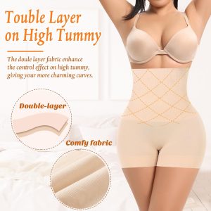 Womens Slip Shorts for Under Dress Seamless Shapewear Boyshorts Tummy Control Panties Shaping Shorts