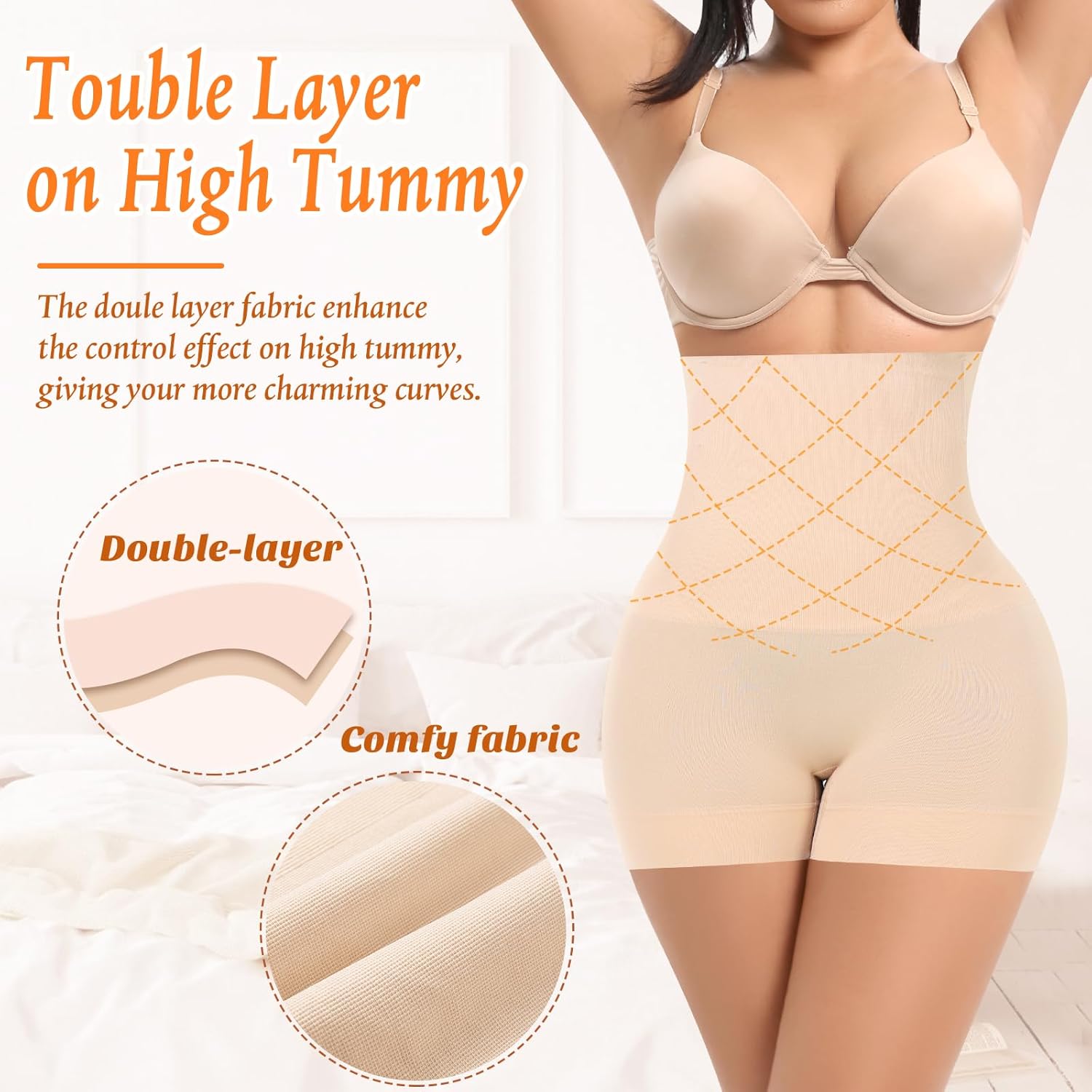 Womens Slip Shorts for Under Dress Seamless Shapewear Boyshorts Tummy Control Panties Shaping Shorts