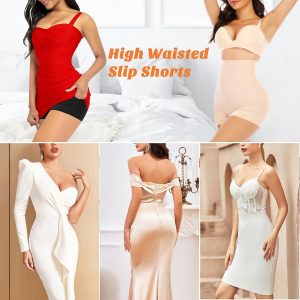 Womens Slip Shorts for Under Dress Seamless Shapewear Boyshorts Tummy Control Panties Shaping Shorts