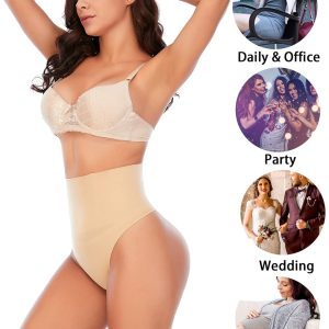Womens Thong Shapewear Mid to High Waisted Shaper Thong WN0017