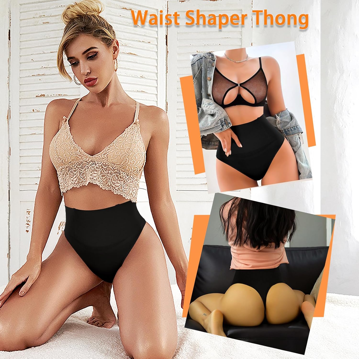 Womens Thong Shapewear Mid to High Waisted Shaper Thong WN0017